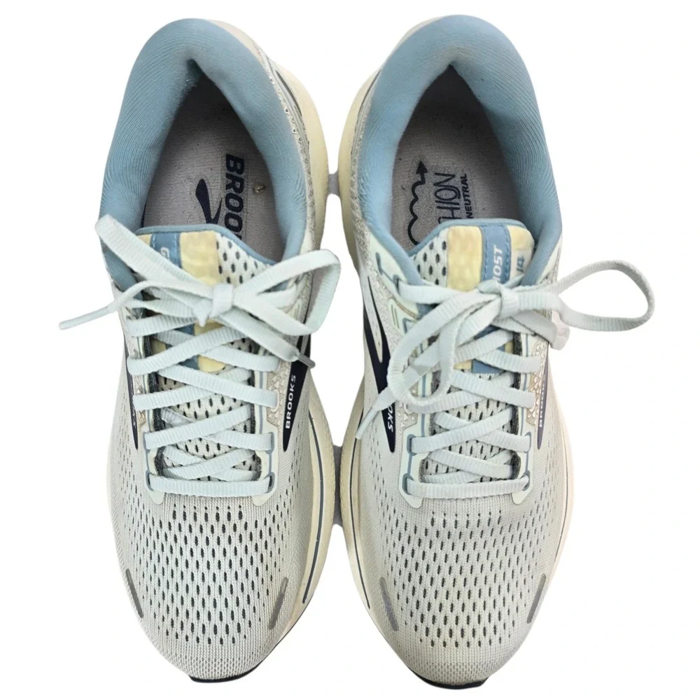 Brooks Ghost 14 Running Shoes Womens 8.5 Aqua Glass/Navy Mesh Neutral Classic - Picture 3 of 13